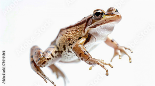 A frog leaping  isolated on a white background