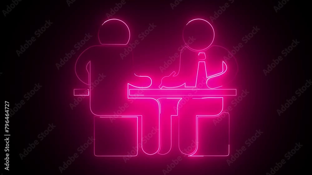 Business Meeting Conference Icon Animation Business Meeting And Seminar, Businessman Partnership, Communication And Talking property agent house document signing neon icon Business Meeting Conference Icon Animation Business Meeting And Seminar, Businessman Partnership, Communication And Talking property agent house document signing neon icon