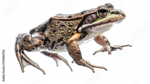 A frog leaping  isolated on a white background