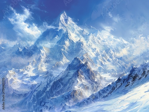  "Himalayan Snow Peaks with Deep Valleys"