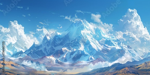  "Himalayan Snow Peaks in the Distance"