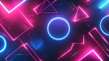 Neon-toned geometric shapes for a modern template.