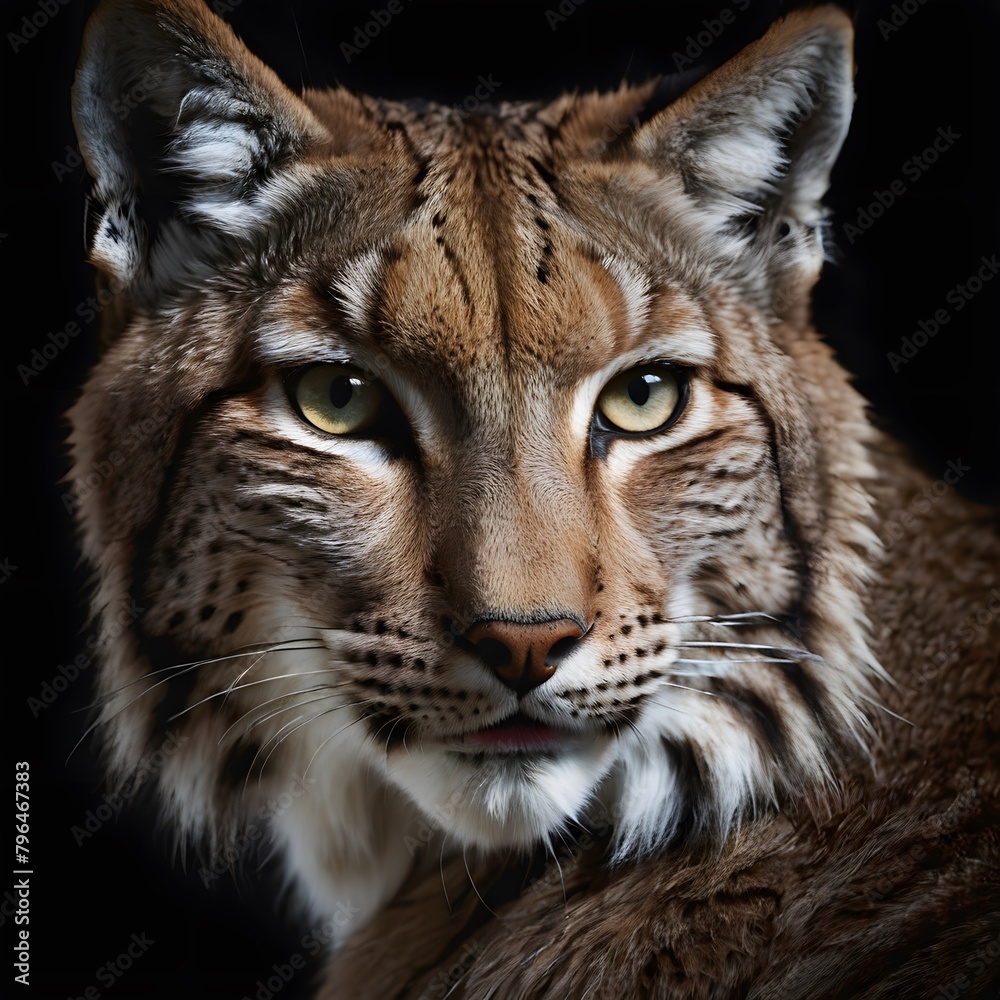 Portrait of a lynx on dark background Portrait of a lynx on dark background