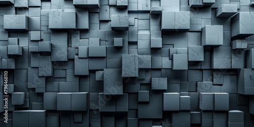 A wall made of gray blocks with a gray background