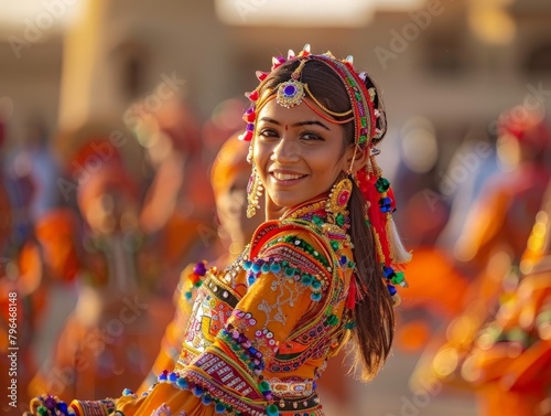  "Jaisalmer Desert Festivity with Traditional Costumes"