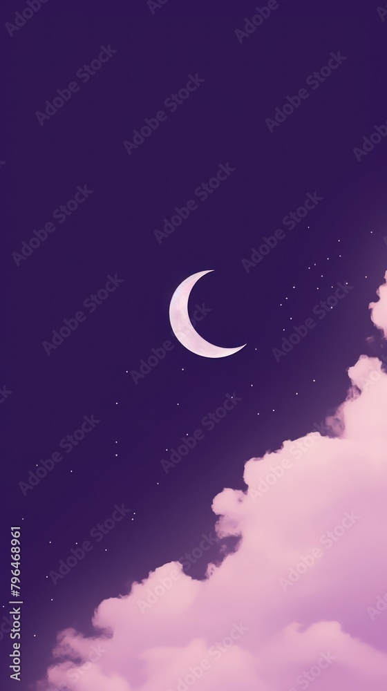 Moon purple night sky astronomy outdoors nature.