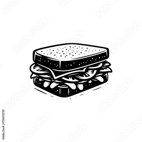 Silhouette of a Crave-Worthy Sandwich - Graphic Design Essential, Minimallest Sandwich Vector
