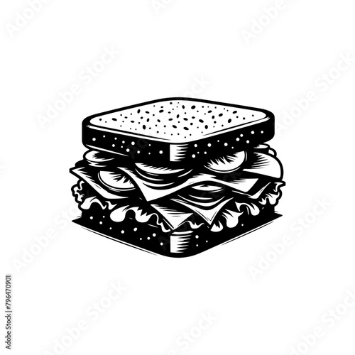 Sandwich Silhouette Artwork - Enhance Your Creativity, Minimallest Sandwich Vector
