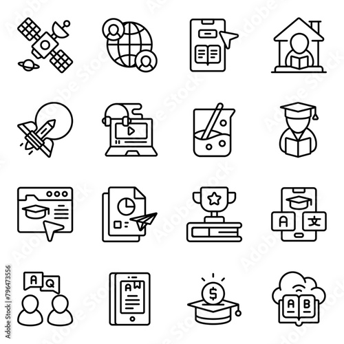 Pack Of Study And linear Icon

