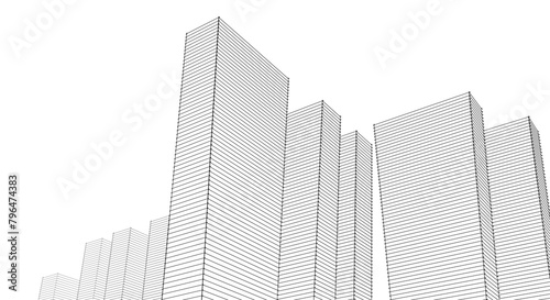 city       high-rise construction 3D illustration