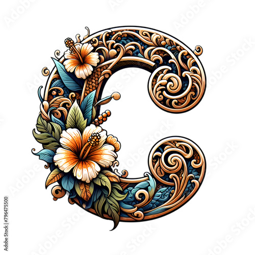 Floral Alphabet C photo