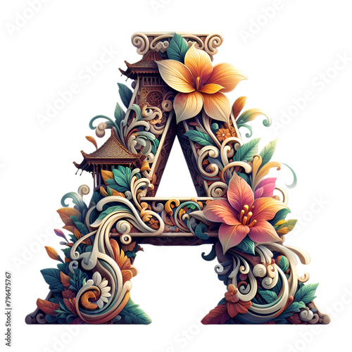 Floral Alphabet A photo