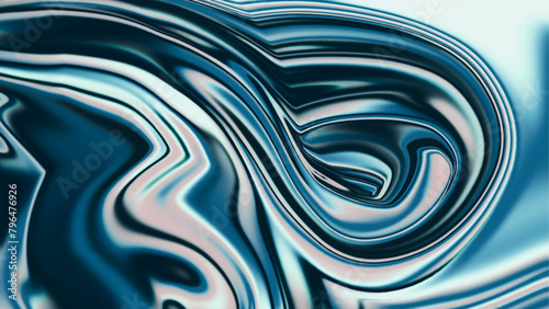  Abstract blue wave fluid texture background. Smooth shiny silk fabric texture, deep blue color flow swirl. Abstract Blue Liquify abstract background. Blue silk background,