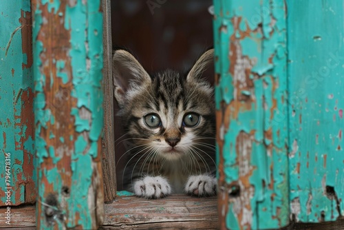 Curious Kittens: Shots of kittens exploring their surroundings with wide-eyed wonder, in a blend of documentary, editorial, and magazine photography styles