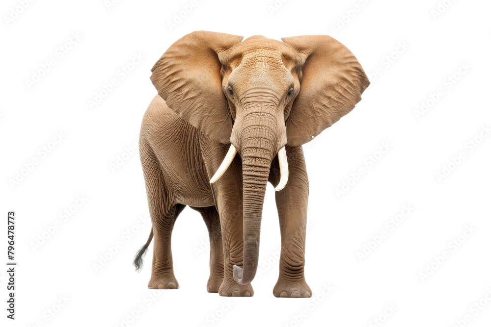 Obraz premium Majestic Elephant Under the Spotlight. On a White or Clear Surface PNG Transparent Background.