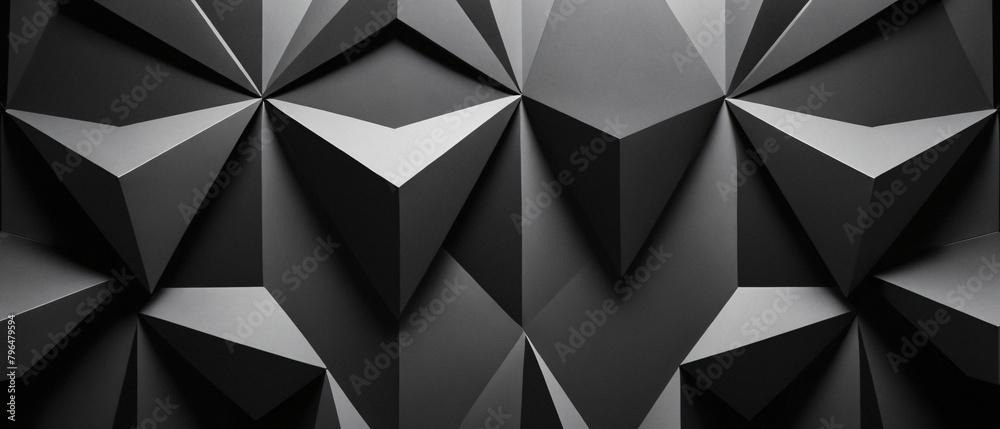 Abstract, 3D, grey and black wallpaper of lines and geometric polygon shapes, light and shadow Abstract, 3D, grey and black wallpaper of lines and geometric polygon shapes, light and shadow