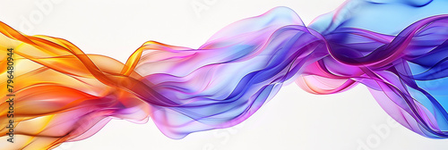  A vibrant wavy abstract background floating effortlessly over a clean white backdrop  the dynamic waves and curves creating a sense of movement and energy  all captured in stunning