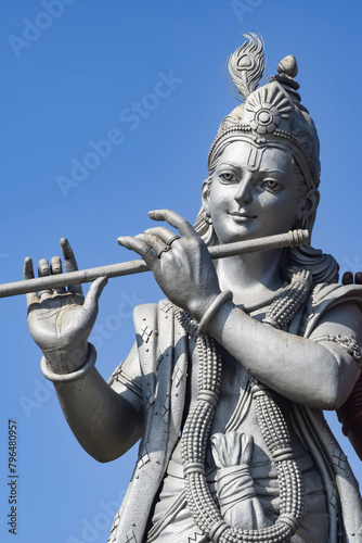 Big statue of Lord Radha Krishna near Delhi International airport, Delhi, India, Lord Krishna and Radha big statue touching sky at main highway Mahipalpur, Delhi photo