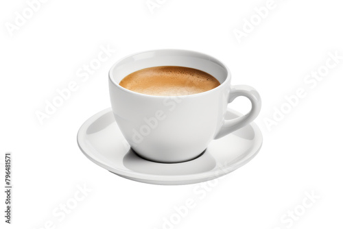 Serene Sip  A Coffees Journey. On a White or Clear Surface PNG Transparent Background.