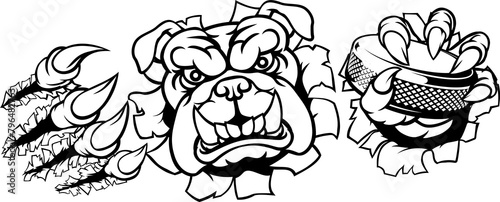 Photography Bulldog Ice Hockey Player Animal Sports Mascot