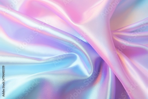 Holographic fabric texture backgrounds rainbow silk.