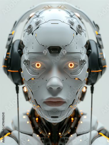 Close-up image of an android