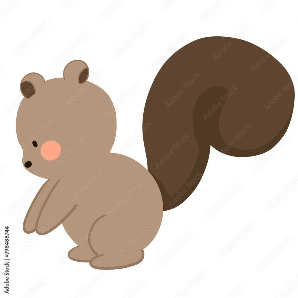 Happy Brown squirrel Cartoon Illustration