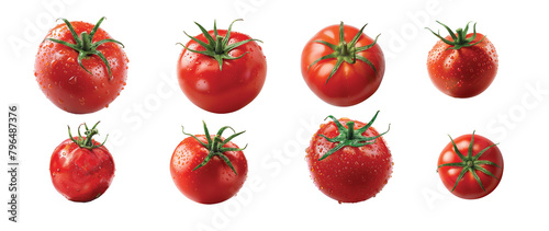 Collection of tomato isolated on transparent background. Generated ai. photo