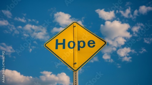 Vibrant Yellow Hope Inspiration Sign AI Generated