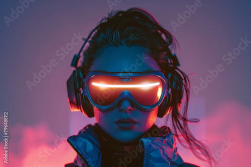 3d game character portrait glow effect isolated