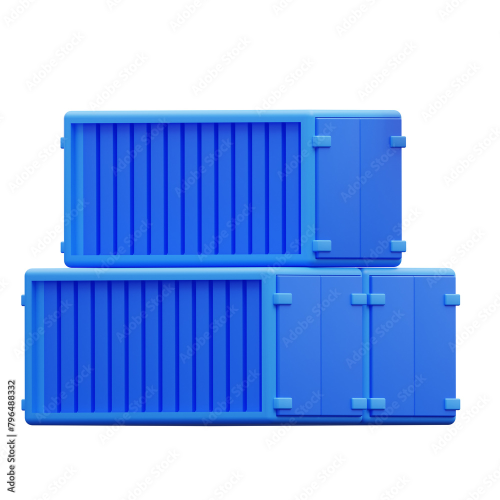 3d illustration of stacked cargo boxes