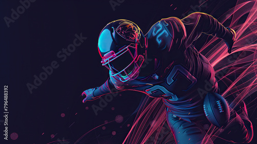 American football concept banner on dark