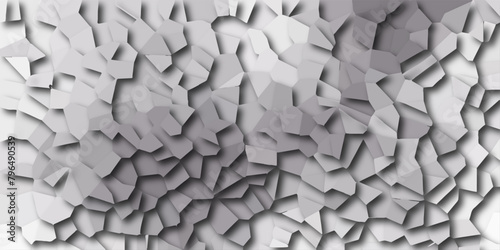 Abstract 3d rendering of triangulated surface. Low Poly Style / triangular shape black and white. Black background.3D Illustration - Black low poly texture