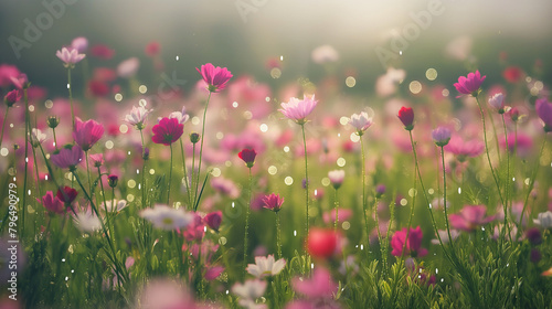 Lush flowering meadow.