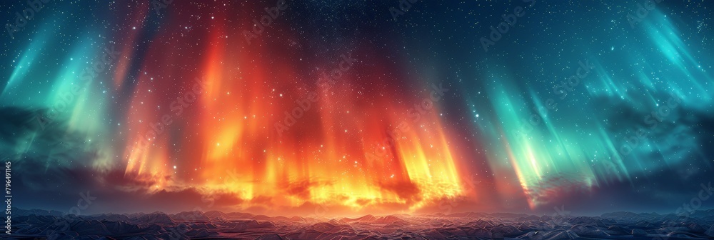 Majestic Aurora Borealis Lighting Up Night Sky – Vibrant Celestial Phenomenon Display