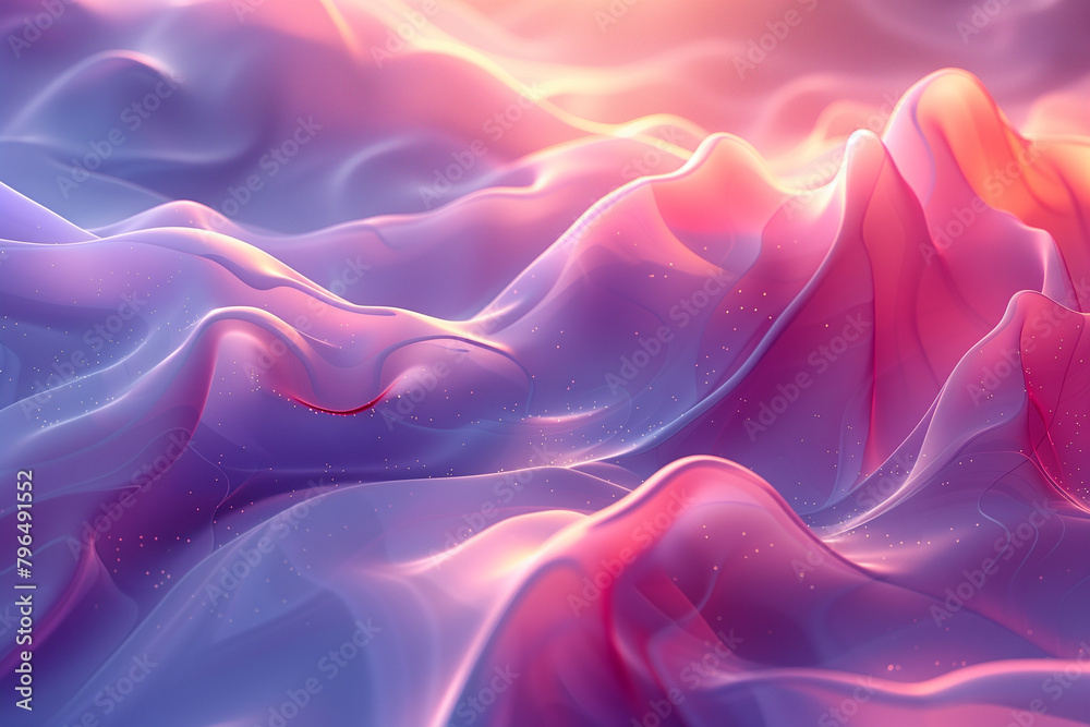 Obraz premium Abstract vaporwave, clouds and glow background, 3d illustration