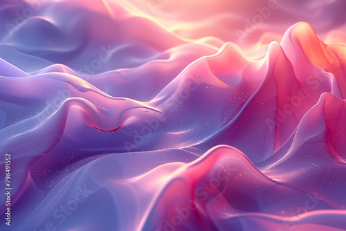Abstract vaporwave, clouds and glow background, 3d illustration