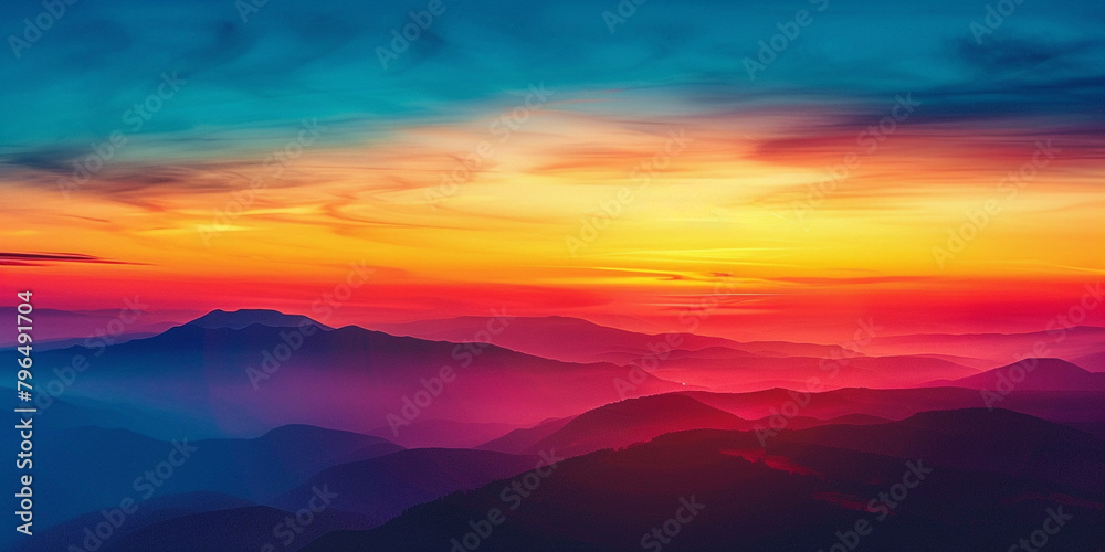 Absorb the captivating allure of a sunrise gradient spectacle, as dynamic colors interweave with deeper hues, offering a visual feast for the senses and the soul.