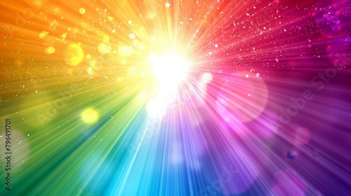 Shining Rainbow Colored Light Backdrop – Vivid Abstract Spectrum Illumination Art