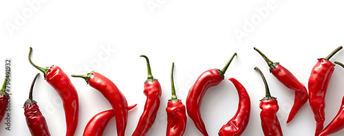 Red hot chili peppers isolated on white background. advertisement.