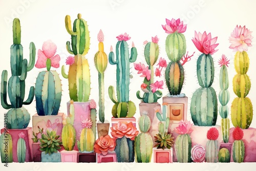 Pinata Cacti Paint a series of cacti shaped like different pinatas