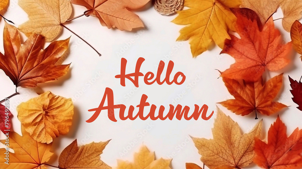 Hello autumn poster design for social media Hello autumn poster design for social media