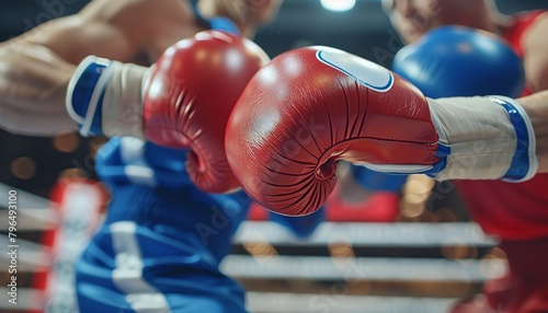 Boxer s trainer wraps hands with tape, symbolizes prep and support in olympic sport concept