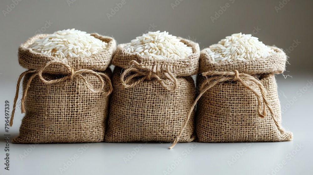 white rice in a sack