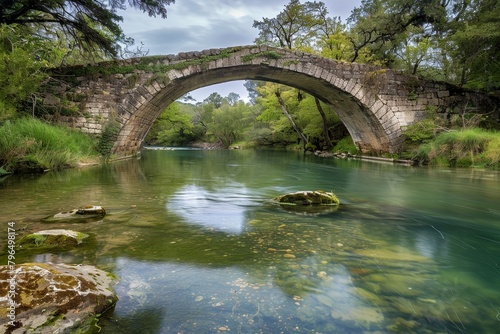 Serenade of Stones: Idyllic Stone Bridge over Crystal River