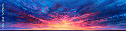 Absorb the breathtaking beauty of a sunrise gradient, as the sky transforms from darkness to light, painting a vivid tableau that sparks the imagination. photo
