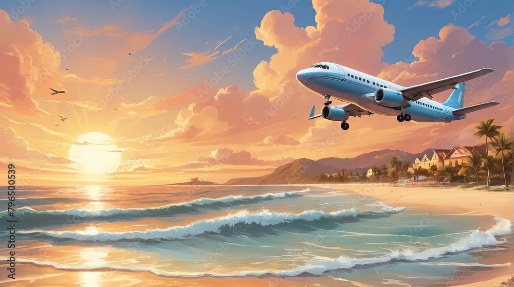 The word hello summer holiday beach summer celebration, Generative Ai The word hello summer holiday beach summer celebration, Generative Ai
