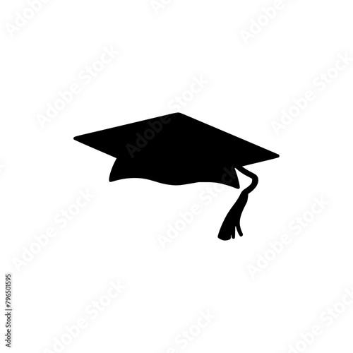 silhouette graduation cap and diploma 