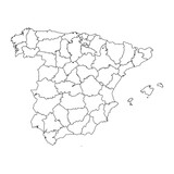 Spain map with administrative divisions. Vector illustration.