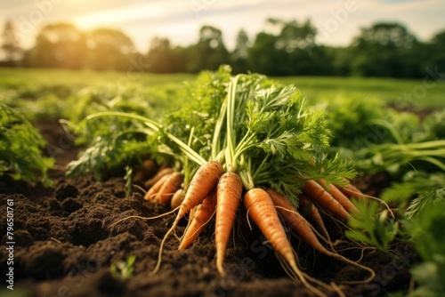 Carrots field landscape vegetable